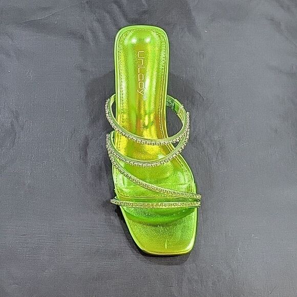 BRAND NEW UNILODY MULTI-STRAP SLIP-ON SQUARE TOE BLOCK  HEEL SANDAL - Picture 15 of 16